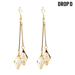 Golden Alloy Diamond Long Earrings Holiday Sale!!