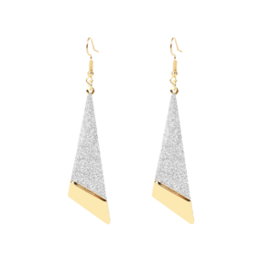 Long Triangle Frosted Hollow Earrings